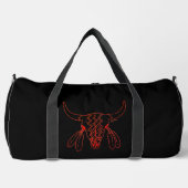 Red Ghost Dance Buffalo Linie schwarze Duffack Tas Duffle Bag (Vorderseite)