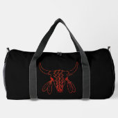 Red Ghost Dance Buffalo Linie schwarze Duffack Tas Duffle Bag (Rückseite)