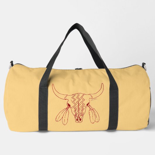 Red Ghost Dance Buffalo Linie tan Duffack Tasche (Vorderseite)