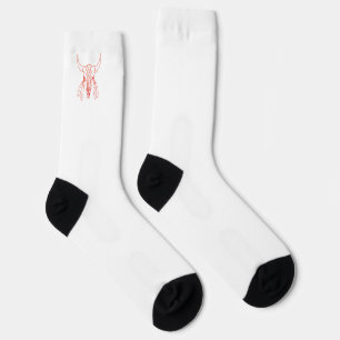 Red Ghost Dance Buffalo Linie weiße Premium Socken