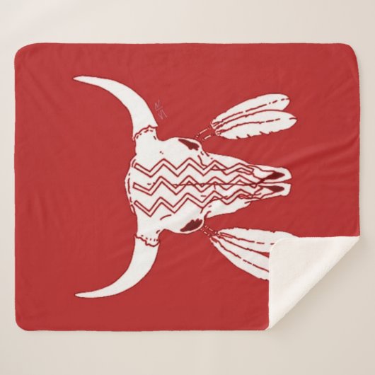 Red Ghost Dance Buffalo mittlere Sherpa Decke Sherpadecke (Vorderseite (Horizontal))