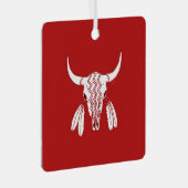 Red Ghost Dance Buffalo Quadrat Metall-Ornament Ornament Aus Metall (Vorderseite Rechts)