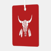 Red Ghost Dance Buffalo Quadrat Metall-Ornament Ornament Aus Metall (Vorderseite links)