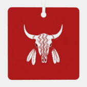 Red Ghost Dance Buffalo Quadrat Metall-Ornament Ornament Aus Metall (Rückseite)