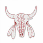 Red Ghost Dance Buffalo red line contour sticker (Vorderseite)