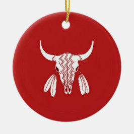Red Ghost Dance Buffalo Rundschmuck Keramik Keramik Ornament