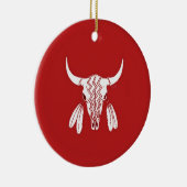 Red Ghost Dance Buffalo Rundschmuck Keramik Ornament (Rechts)