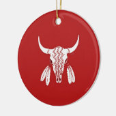 Red Ghost Dance Buffalo Rundschmuck Keramik Ornament (Links)
