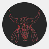 Red Ghost Dance Buffalo schwarz runde kleine Aufkl Runder Aufkleber (Vorderseite)