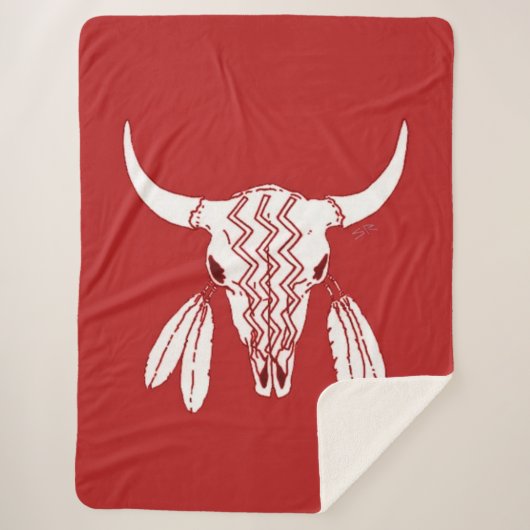 Red Ghost Dance Buffalo Sherpa Decke Sherpadecke (Vorderseite)
