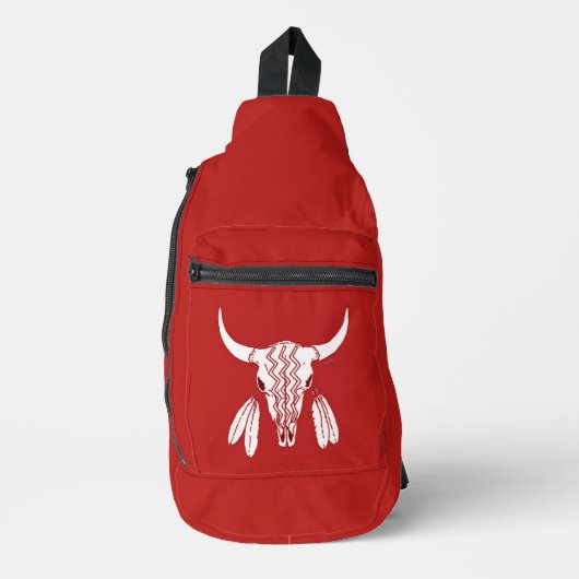 Red Ghost Dance Buffalo Sling Tasche Rucksack (Vorderseite)