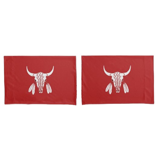 Red Ghost Dance Buffalo Standard Pillowcases Paar Kissenbezug (Vorderseite-Set)