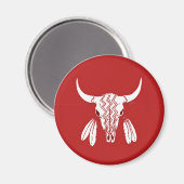 Red Ghost Dance Buffalo Standard Round Magnet (Vorderseite/Rückseite)