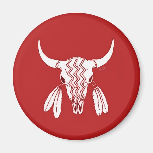 Red Ghost Dance Buffalo Standard Round Magnet (Vorne)