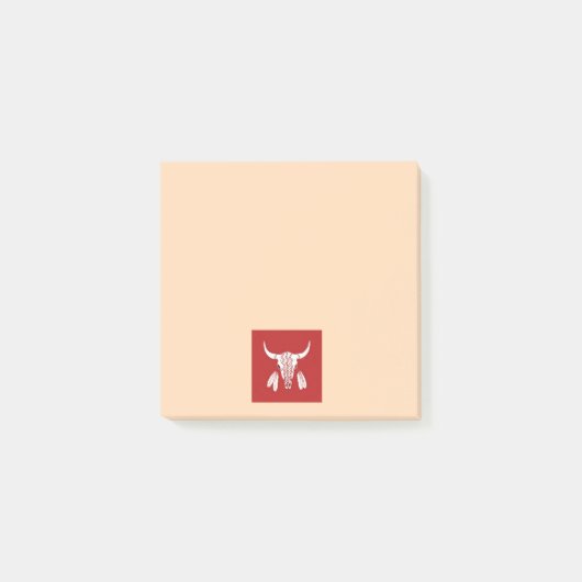 Red Ghost Dance Buffalo tan Note Pads Post-it Klebezettel (Vorderseite)