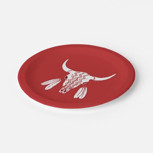 Red Ghost Dance Buffalo Teller (Schrägansicht)