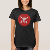 Red Ghost Dance Buffalo umkreisen Frauen schwarzen T-Shirt (Vorderseite)
