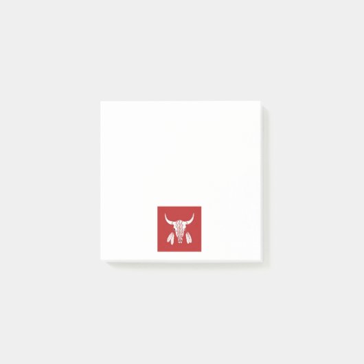 Red Ghost Dance Buffalo weiße Notizblöcke Post-it Klebezettel (Vorderseite)