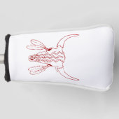 Red Ghost Dance Buffalo White Line Putter Abdeckun Golf Headcover (Vorderseite)