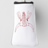 Red Ghost Dance Buffalo White Line Putter Abdeckun Golf Headcover (Rotieren 90)