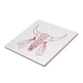 Red Ghost Dance Buffalo white small tile closeup Fliese (Seite)