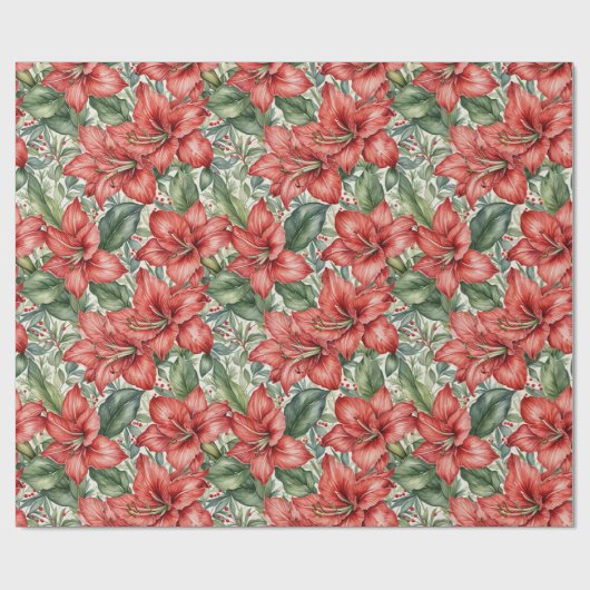 Red Giant Amaryllis Holiday Geschenkpapier (Flach)