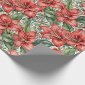 Red Giant Amaryllis Holiday Geschenkpapier (Ecke)