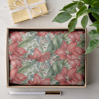 Red Giant Amaryllis Holiday Seidenpapier
