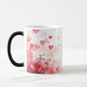 Red Gift and Roses Valentines Verwandlungstasse (Links)
