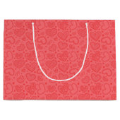 Red Gift Bag mit Herz Große Geschenktüte (Vorderseite)