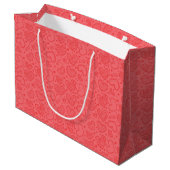 Red Gift Bag mit Herz Große Geschenktüte (Rückseite Schrägansicht)