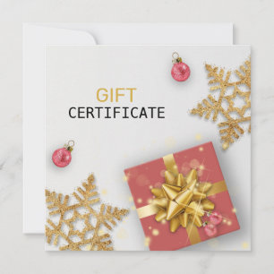 Red Gift Gold Snowflakes Weihnachtsbälle Geschenkk