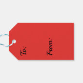 Red Gift Tags Geschenkanhänger (Rückseite Horizontal)