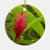 Red Ginger Blume (Alpinia) Tropical Keramik Ornament (Vorne)