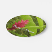 Red Ginger Blume (Alpinia) Tropical Pappteller (Schrägansicht)