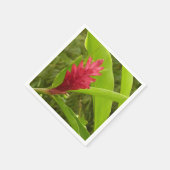 Red Ginger Blume (Alpinia) Tropical Serviette (Ecke)