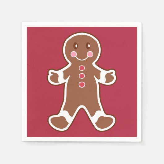 Red Gingerbread Boy Napkins Serviette (Vorderseite)
