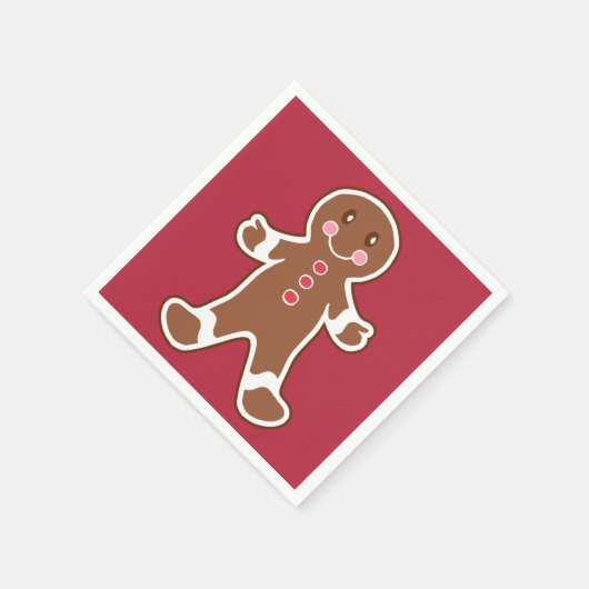 Red Gingerbread Boy Napkins Serviette (Ecke)
