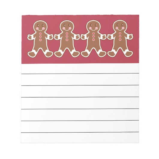 Red Gingerbread Boys Notepad Notizblock (Vorderseite)