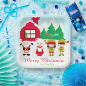 Red Gingerbread House Dekorieren Weihnachtsgebäck Pappteller (Party)