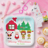 Red Gingerbread House Dekorieren Weihnachtsgebäck Pappteller (Party)