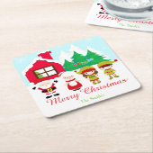 Red Gingerbread House Dekorieren Weihnachtsgebäck  Rechteckiger Pappuntersetzer (angewinkelt)