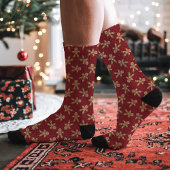 Red Gingerbread Man Polka Dot Weihnachten Socken