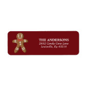 Red Gingerbread Man Weihnachten Rücksendeadresse (Vorne)