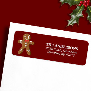 Red Gingerbread Man Weihnachten Rücksendeadresse