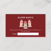 Red Gingerbread Village Diaper Raffle Baby Shower  Begleitkarte (Vorderseite)