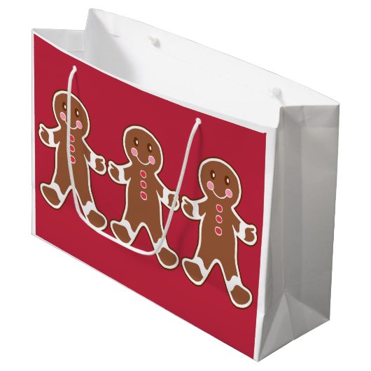 Red Gingerbrot Boys Weihnachtsgeschenktasche Große Geschenktüte