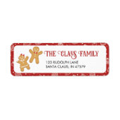 Red Gingerbrot Cookie Holiday Address Return (Vorne)