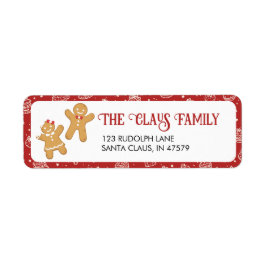 Red Gingerbrot Cookie Holiday Address Return