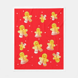 Red Gingerbrot Fleece Blanket
